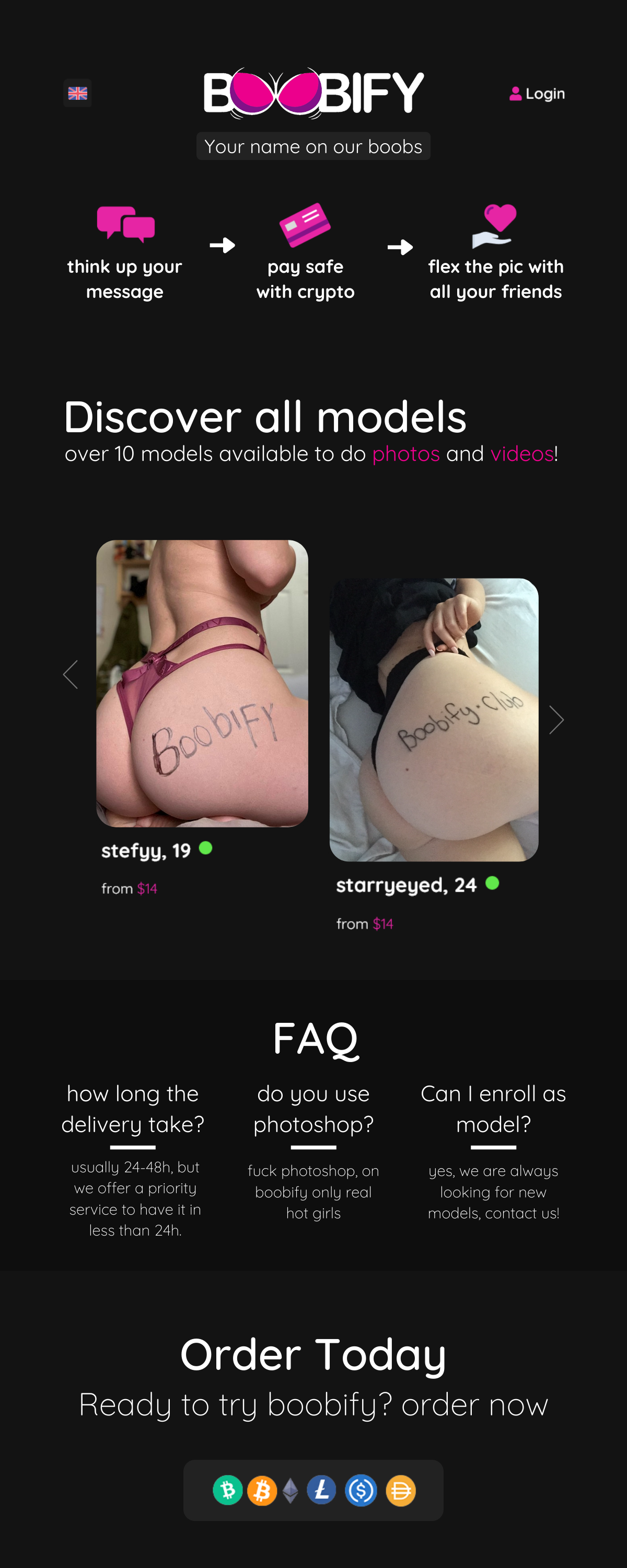 Selling - BOOBIFY.CLUB - WRITE YOUR NAME ON GIRLS BOOBS! Custom Pics and  Videos - FLEX YOUR PFP